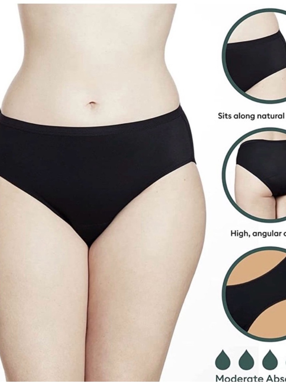 3-pack of Thinx absorbent panties Size XXXL (3XL)